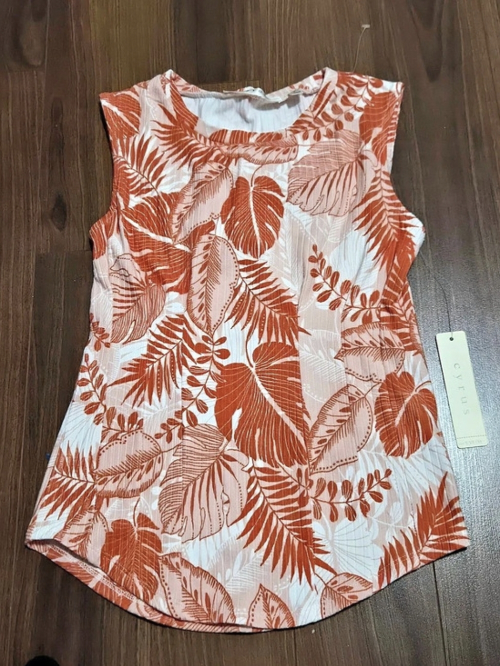 Brandnew Cyrus Floral Tank Top in White & Orange Size Small